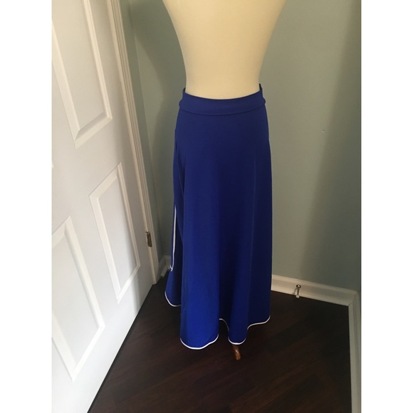 Women’s Royal Blue High Waisted A line Skirt - Picture 3 of 5